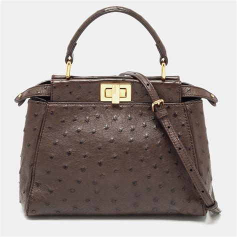 Ostrich Fendi Handbags for Women 